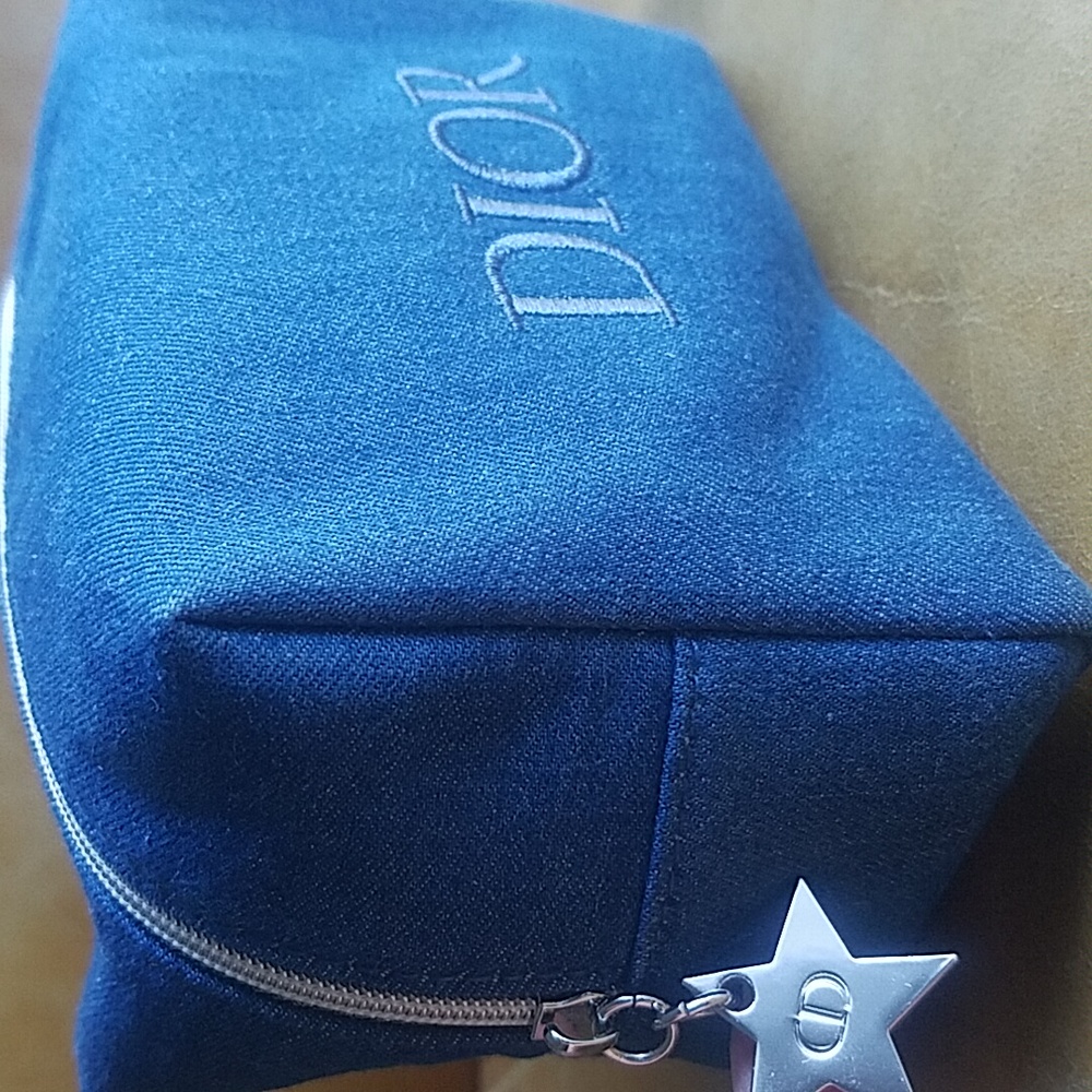 NEW Christian DIOR denim Jean Cosmetic Toiletry Clutch Pouch Bag